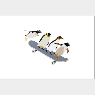 Skateboarding Penguins Posters and Art